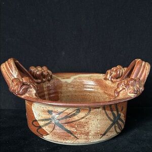 Artisan Studio Pottery Serving Bowl with Handles